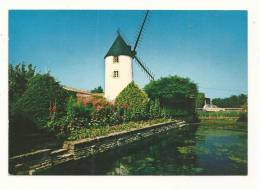 Cp, Batiments Et Architecture, Moulin Vendéen, écrite 1985 - Molinos De Agua