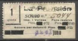 251A-SELLOS VIÑETAS FISCALES CON 4 SOBRACARGAS EN CATALAN.1941 SEGURO OBRERO.. SELLOS VIÑETAS FISCALES CON 4 SOBRACARG - Beneficenza