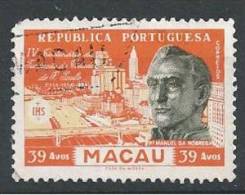 MACAU - 1954, 4º Centenário Da Fundação Da Cidade De S. Paulo, 39 A.   D. 13 1/2   (o)  MUNDIFIL Nº 385 - Gebraucht