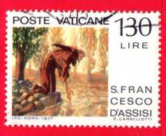 VATICANO  - USATO - 1977 - 750º Anniversario Della Morte Di San Francesco D´Assisi - 130 L. • Sor'acqua - Used Stamps