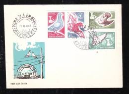 STAMPS DAY,COVER FDC 1965,PIGEONS ROMANIA. - Tauben & Flughühner