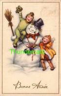 CPA ILLUSTRATEUR DESSIN ENFANTS BONHOMME DE NEIGE **  ARTIST DRAWN CARD CHILDREN SNOW PUPPET SNOWMEN** COLOPRINT - Dessins D'enfants