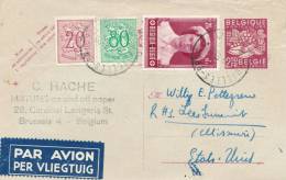 131/20 - Entier PAR AVION Exportations TP Divers , Dont Croix Rouge , BRUXELLES 1953 Vers USA - Briefkaarten 1934-1951