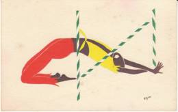 Bahamas Elysee Artist Signed 'Limbo' Dancer  C1950s/60s Vintage Postcard - Bahama's