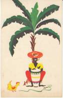 Bahamas Elysee Artist Signed 'Yellow Bird' Drummer C1950s/60s Vintage Postcard - Bahama's