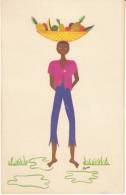 Bahamas Elysee Artist Signed 'Fruit Vendor' C1950s/60s Vintage Postcard - Bahama's