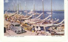 Nassau Bahamas, Fishing Boats At Docks, Auto, C1940s Vintage Letter Card Postcard - Bahamas