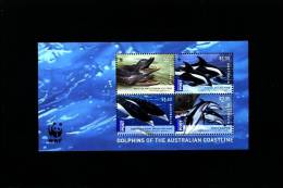 AUSTRALIA - 2009  WWF  DOLPHINS MS  MINT NH - Blocs - Feuillets