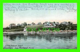 PORTLAND, MAINE - LITTLE DIAMOND ISLAND - THE HUGH C. LEIGHTON CO - UNDIVIDED BACK  - TRAVEL IN 1907 - - Portland