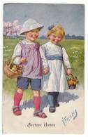 ILLUSTRATORS KARL FEIERTAG BOY AND A GIRL  B.K.W.I. Nr. 4605-3 OLD POSTCARD - Feiertag, Karl