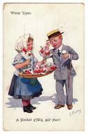 ILLUSTRATORS KARL FEIERTAG "A LITTLE SOMETHING" B.K.W.I. Nr. 781-1 OLD POSTCARD 1919. - Feiertag, Karl