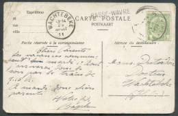 5 Centimes Obl. Sc Anvers 5 S/C.P. Ill. Du 28-VII-1911 + Griffe BASSE-WAVRE Vers Wachtebeke - 8313 - Sello Lineal