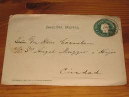 Karte Argentinien Argentina Postal Stationery Ganzsache 5 Centavos 1900 Used Gebraucht  Rosario Santa Fee Brasil - Entiers Postaux