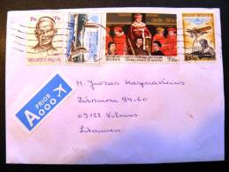 Cover Sent From Belgium To Lithuania, Plane Avion Aero Club Royal, Sailing - Covers & Documents