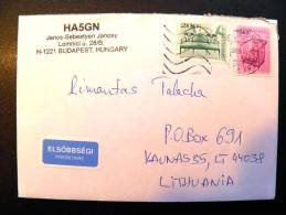 Cover Sent From Hungary To Lithuania, - Briefe U. Dokumente