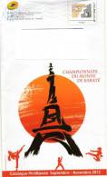 PAP TSC PHILAPOSTE Illustré CHAMPIONNATS DU MONDE DE KARATE Vignette "TIMBRES DE FRANCE" - Prêts-à-poster:Stamped On Demand & Semi-official Overprinting (1995-...)