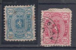Finland 20 & 25 Penni Mi#16Aya,17Bya 1875 USED - Oblitérés