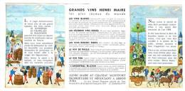 VINS HENRI MAIRE - ARBOIS - JURA - DEPLIANT MENU DE FETES AU MOYEN AGE -TARIF -  VIN FOU - VIN DE PAILLE - Alcools