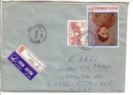GOOD ROMANIA " REGISTERED " Postal Cover To ESTONIA 1980 - Good Stamped: Art - Lettres & Documents