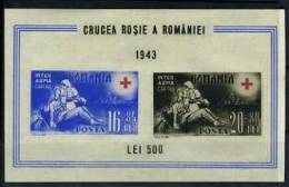 1942 Red Cross Imperforated Souvenir Sheet,Romania,Mi. Bl 20,MNH - Neufs