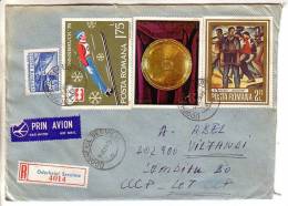 GOOD ROMANIA " REGISTERED " Postal Cover To ESTONIA 1980 - Good Stamped: Art ; Olympic - Lettres & Documents