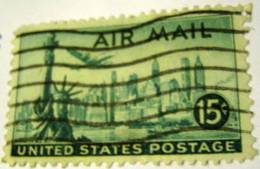 United States 1948 Airmail Plane And Statue Of Liberty 15c - Used - Gebruikt