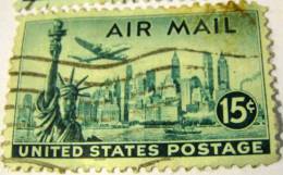 United States 1948 Airmail Plane And Statue Of Liberty 15c - Used - Used Stamps