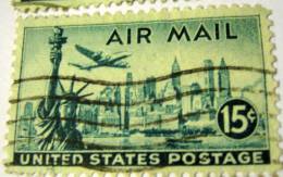 United States 1948 Airmail Plane And Statue Of Liberty 15c - Used - Gebruikt