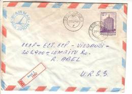 GOOD ROMANIA " REGISTERED " Postal Cover To ESTONIA 1979 - Good Stamped: TV House - Lettres & Documents