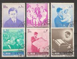 KENNEDY / AJMAN 1967 / 6  Timbres Oblitérés  Poste Aérienne // OFFRE ACCEPTEE - Kennedy (John F.)