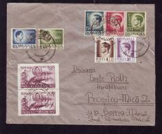 INFLATION,VERY RARE COMBINATION OF STAMPS,9 STAMPS ON COVER,1947,ROMANIA - Lettres & Documents