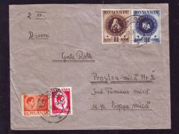 INFLATION,VERY RARE COMBINATION OF STAMPS,4 STAMPS ON COVER,1946,ROMANIA - Cartas & Documentos