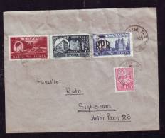INFLATION,VERY RARE COMBINATION OF STAMPS,3 STAMPS ON COVER,1948,ROMANIA - Lettres & Documents