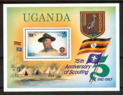 1982 Uganda Scout Scoutisme Scouting Block MNH**-Sc2 - Unused Stamps