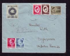 INFLATION,VERY RARE COMBINATION OF STAMPS,6 STAMPS ON COVER,1946,ROMANIA - Cartas & Documentos