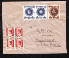 INFLATION,VERY RARE COMBINATION OF STAMPS,7 STAMPS ON COVER,1946,ROMANIA - Covers & Documents