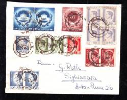 INFLATION,VERY RARE COMBINATION OF STAMPS,15 STAMPS ON COVER,1946,ROMANIA - Covers & Documents