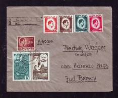 REGISTRED COVER,INFLATION,VERY RARE COMBINATION OF STAMPS,7 STAMPS ON COVER,1947,ROMANIA - Covers & Documents