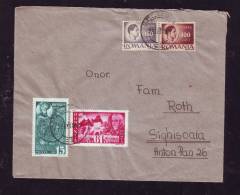 INFLATION,VERY RARE COMBINATION OF STAMPS,4 STAMPS ON COVER,1947,ROMANIA - Covers & Documents