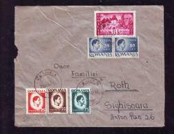 INFLATION,VERY RARE COMBINATION OF STAMPS,6 STAMPS ON COVER,1947,ROMANIA - Lettres & Documents