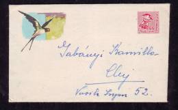 DOVETAIL,LILIPUT COVER,ENTIERS POSTAUX,COVER STATIONERY,1962,ROMANIA - Swallows