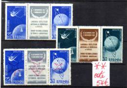 Roumanie 1962, Satellites, PA 69 / 72 D + 79a Et 85a**, Cote 54 €, - Unused Stamps