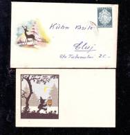 DEER,LILIPUT COVER,ENTIERS POSTAUX,COVER STATIONERY,GREETING CARD,VERY RARE,1961,ROMANIA - Game