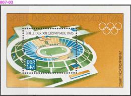 GERMAN DEMOCRATIC REPUBLIC, DDR, 1976, Summer Olympic Games, Canada, MNH (**); Sc./Mi. 1726 / Block 46 - Ete 1976: Montréal