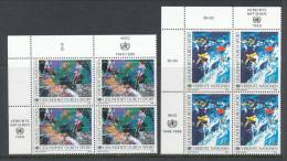 UN Vienna 1988 Michel # 85-86, 4-Block With Lable In Upper Left Side MNH ** - Blocks & Sheetlets