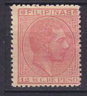 ## Philippines 1882 Mi. 76     12 4/8 Cs König Alfons XII., MH* - Philipines