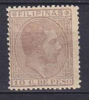 ## Philippines 1880 Mi. 75 A     10 Cs König Alfons XII., MH* - Philipines