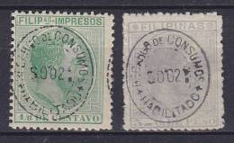 ## Philippines 1887/89 Mi. 118, 120 König Alfons XII. Overprinted HABILITADO / PARA COMUNICACIONES, MH* / MNG - Philipines