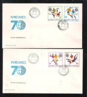 FOOTBAL,2XCOVER FDC,1970,ROMANIA - 1970 – Mexique