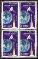 2001 TURKEY TURKSAT 2A BLOCK OF 4 MNH ** - Ongebruikt